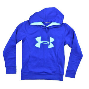Under Armour Women's Size S Pullover Hoodie Semi Fitted Blue Long Sleeve Cotton